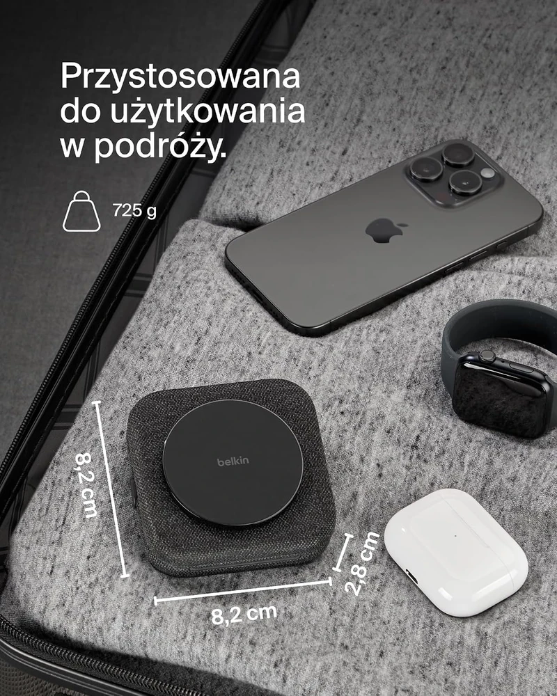 Belkin BoostCharge Pro 2 viename sulankstomas magnetinis Qi2 belaidis įkroviklis 15 W WIZ026vfBK