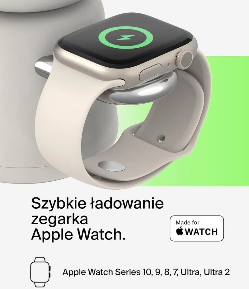 Belkin BoostCharge Pro belaidė įkrovimo stotelė 2 viename Qi2 15 W, smėlio spalvos WIZ027vfH37