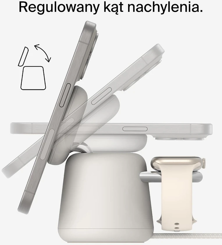 Belkin BoostCharge Pro belaidė įkrovimo stotelė 2 viename Qi2 15 W, smėlio spalvos WIZ027vfH37