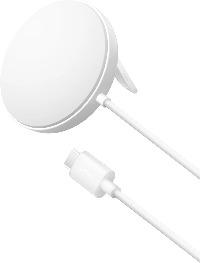 Belkin BoostCharge Pro belaidis magnetinis Qi2 įkroviklis 15 W su stovu WIA011hqWH