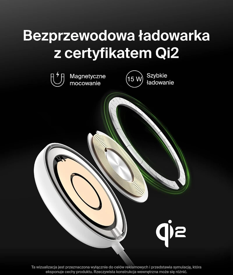 Belkin BoostCharge Pro belaidis magnetinis Qi2 įkroviklis 15 W su stovu WIA011hqWH