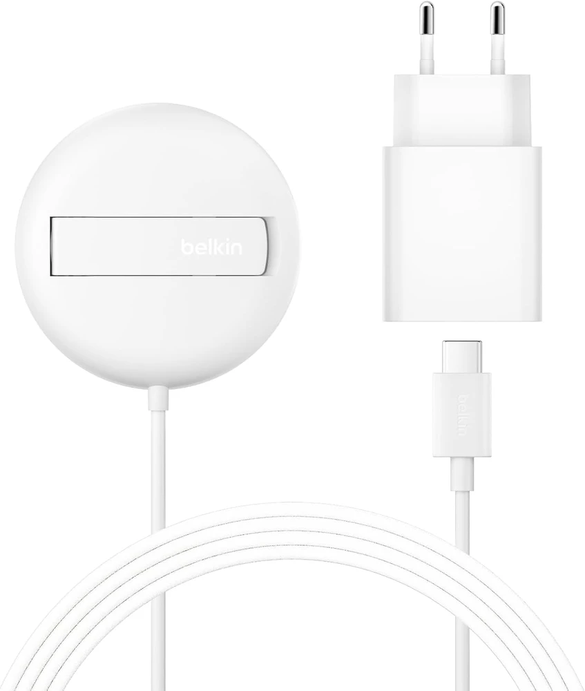 Belkin Įkroviklis magnetyczna, Qi2 15W, rozkładana, maitinimo šaltinis 20W, balta