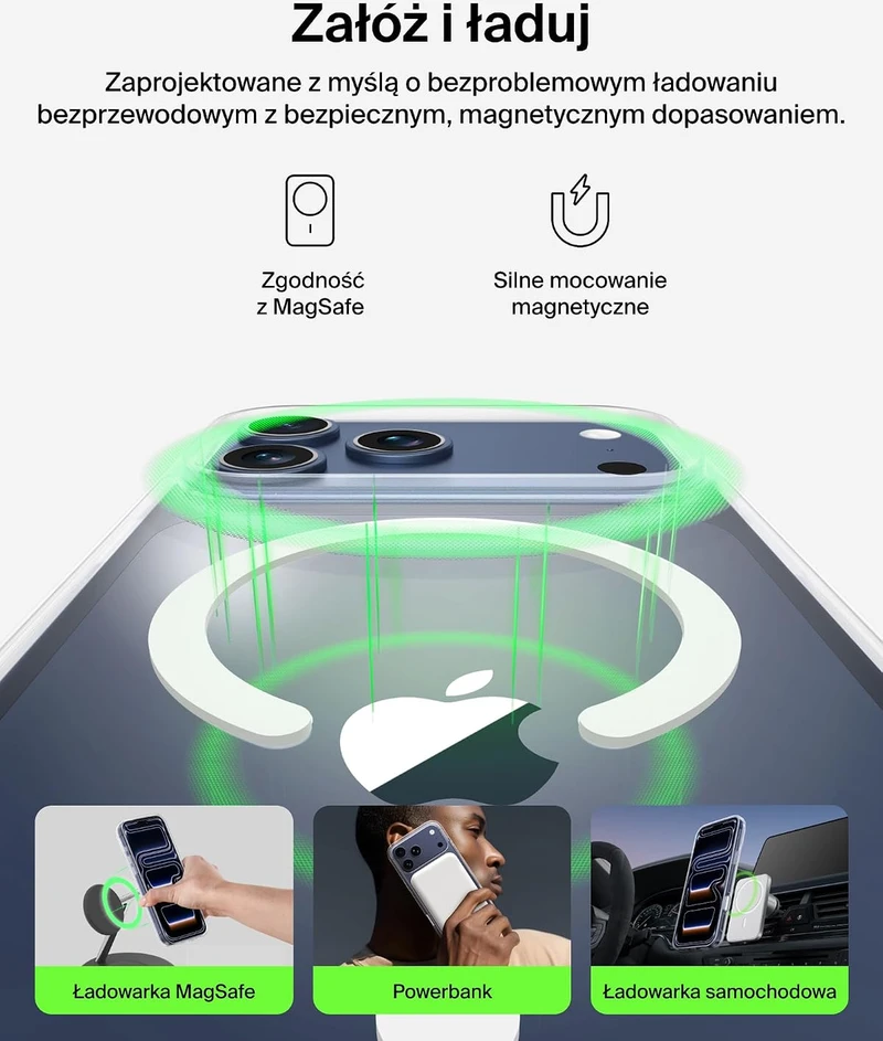Belkin dėklas iPhone 17 Pro Max, MagSafe ir Qi2, skaidrus MSA032hqCL
