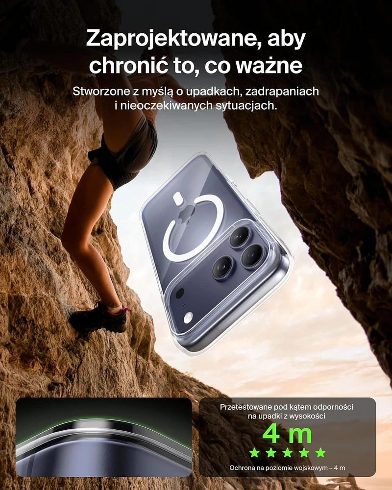 Belkin dėklas iPhone 17 Pro Max, MagSafe ir Qi2, skaidrus MSA032hqCL