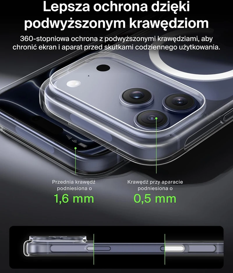 Belkin dėklas iPhone 17 Pro Max, MagSafe ir Qi2, skaidrus MSA032hqCL