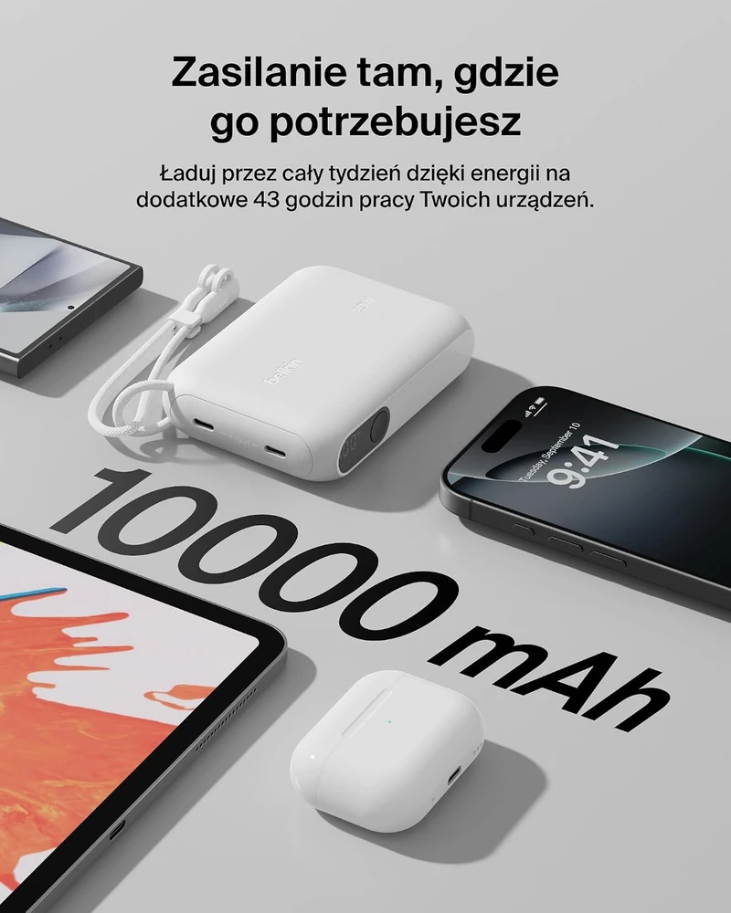 Belkin išorinis akumuliatorius 10000 mAh 20 W su ekranu, BPB027hqWH