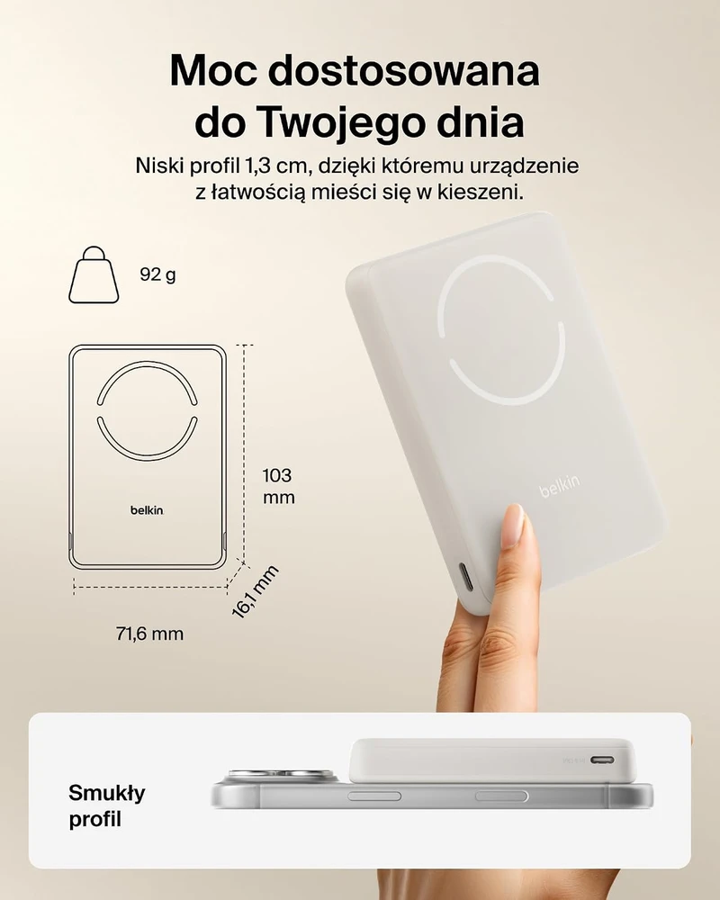 Belkin magnetinis belaidis išorinis akumuliatorius 10000 mAh Qi2 7,5 W BPD017hqSA