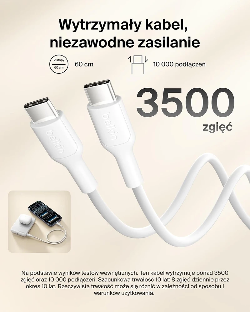 Belkin magnetinis belaidis išorinis akumuliatorius 10 000 mAh, Qi2, 15 W, BPD016hqWH