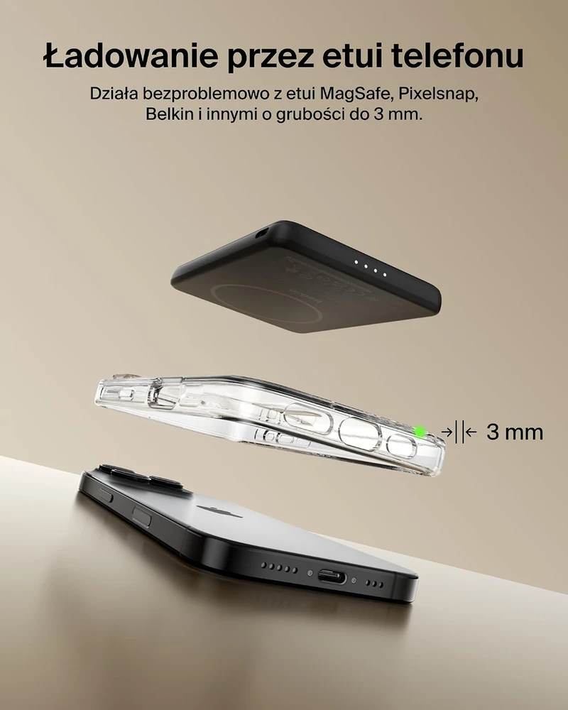Belkin magnetinis belaidis išorinis akumuliatorius BoostCharge 5000 mAh USB-C BPD010hqBK