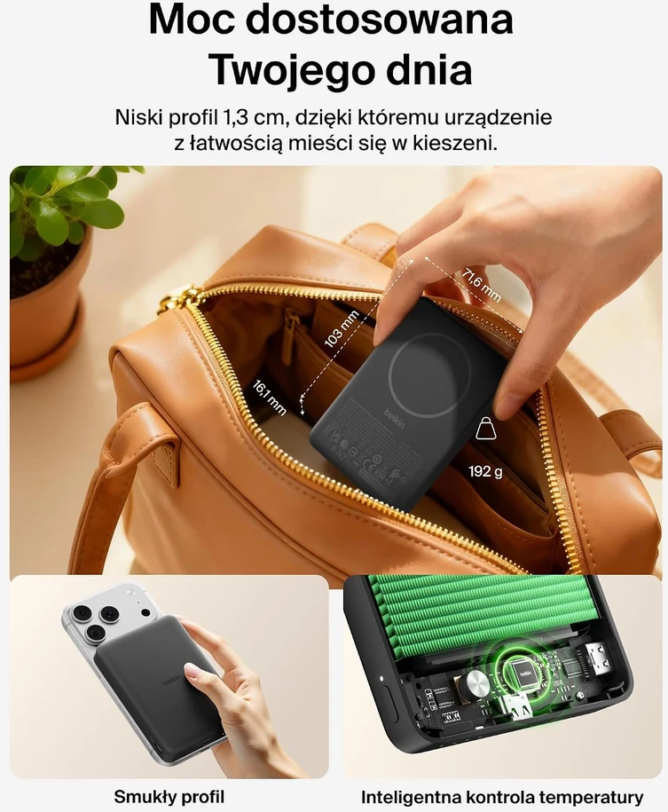 Belkin magnetinis belaidis išorinis akumuliatorius 10000 mAh Qi2 20 W BPD015hqBK