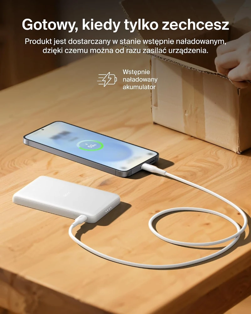 Belkin magnetinis belaidis išorinis akumuliatorius 5000 mAh, USB-C, 7,5 W BPD010hqWH