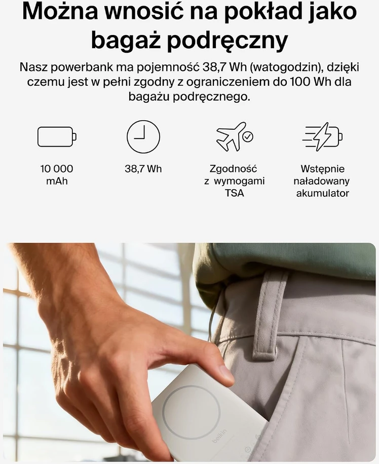 Belkin magnetinis belaidis powerbankas 10000 mAh Qi2 15 W BPD018hqSA