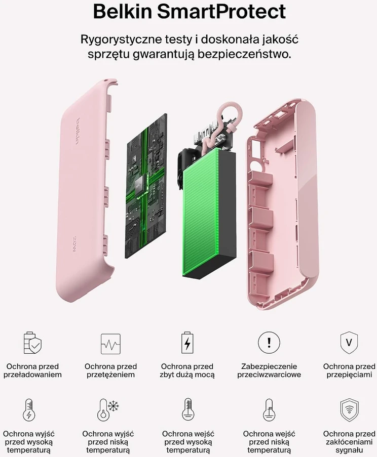 Belkin Powerbank 20 000 mAh, 20 W, USB-C ir USB-A, su ekranu, BPB028hqPK