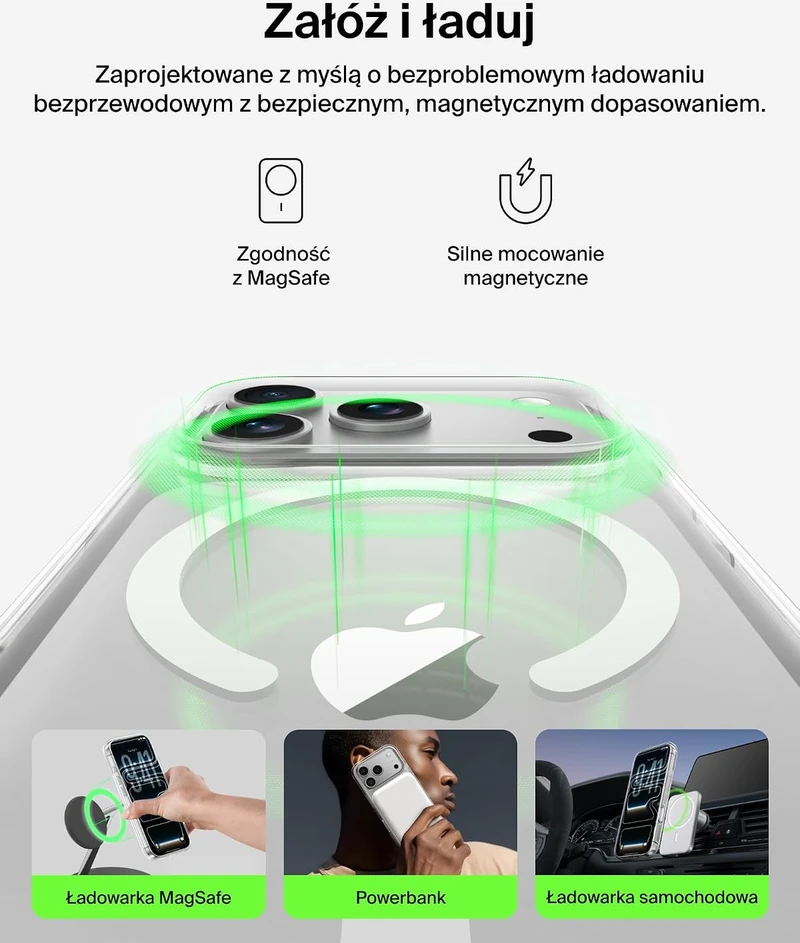 Belkin SheerForce Clear dėklas iPhone 17 Pro su MagSafe, skaidrus MSA031hqCL