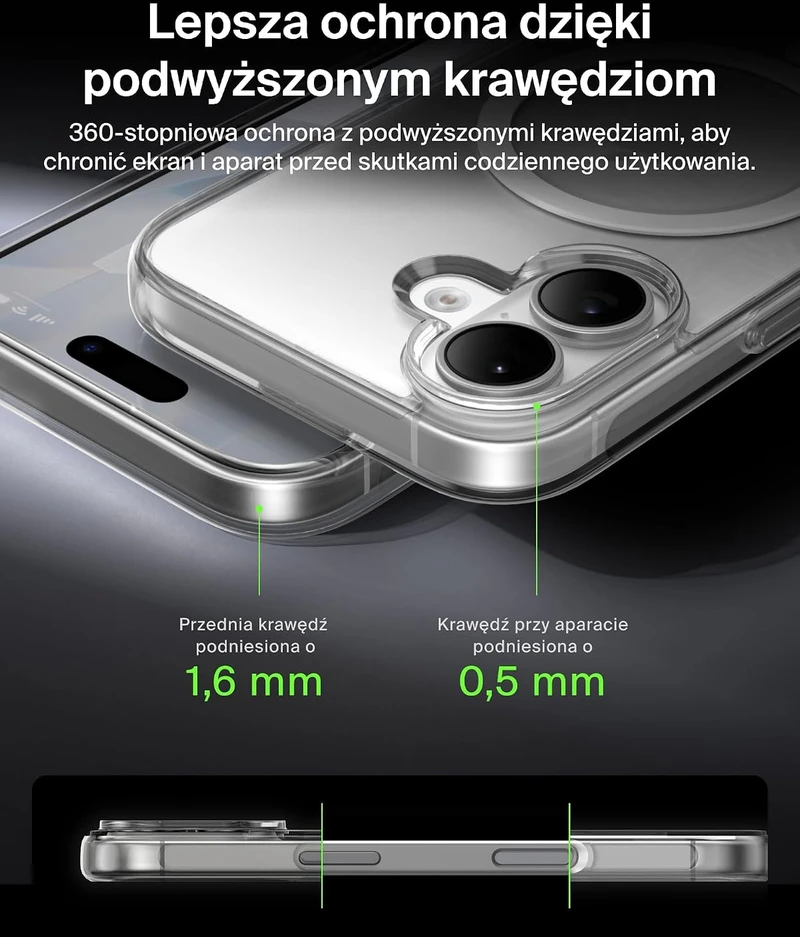 Belkin SheerForce Clear dėklas iPhone 17 su MagSafe, skaidrus, MSA030hqCL