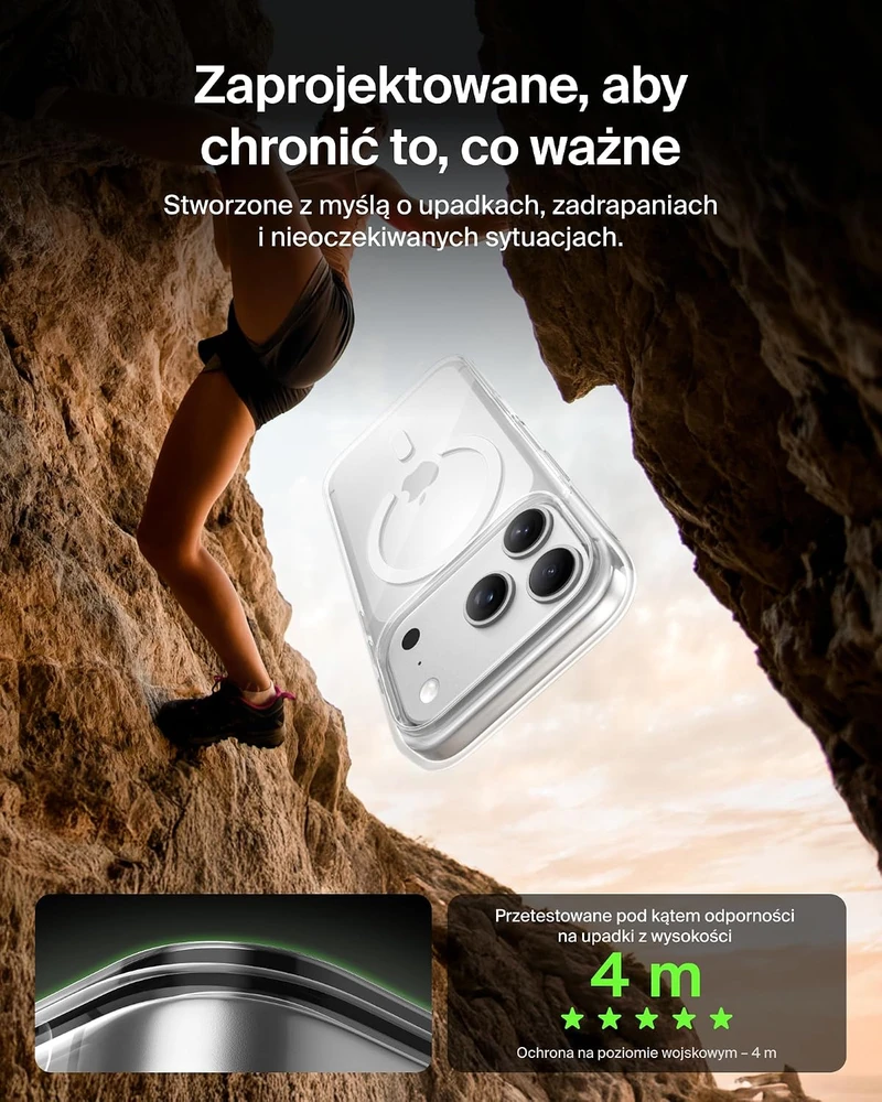Belkin SheerForce Clear dėklas iPhone 17 Pro su MagSafe, skaidrus MSA031hqCL