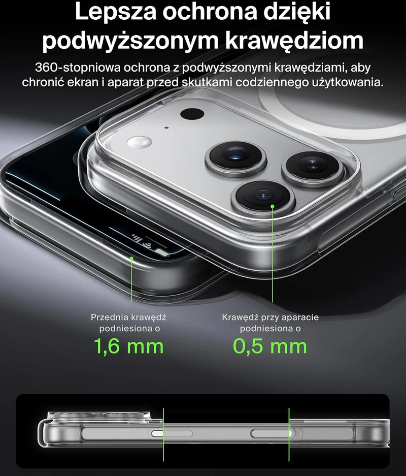 Belkin SheerForce Clear dėklas iPhone 17 Pro su MagSafe, skaidrus MSA031hqCL