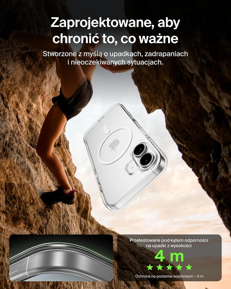 Belkin SheerForce Clear dėklas iPhone 17 su MagSafe, skaidrus, MSA030hqCL