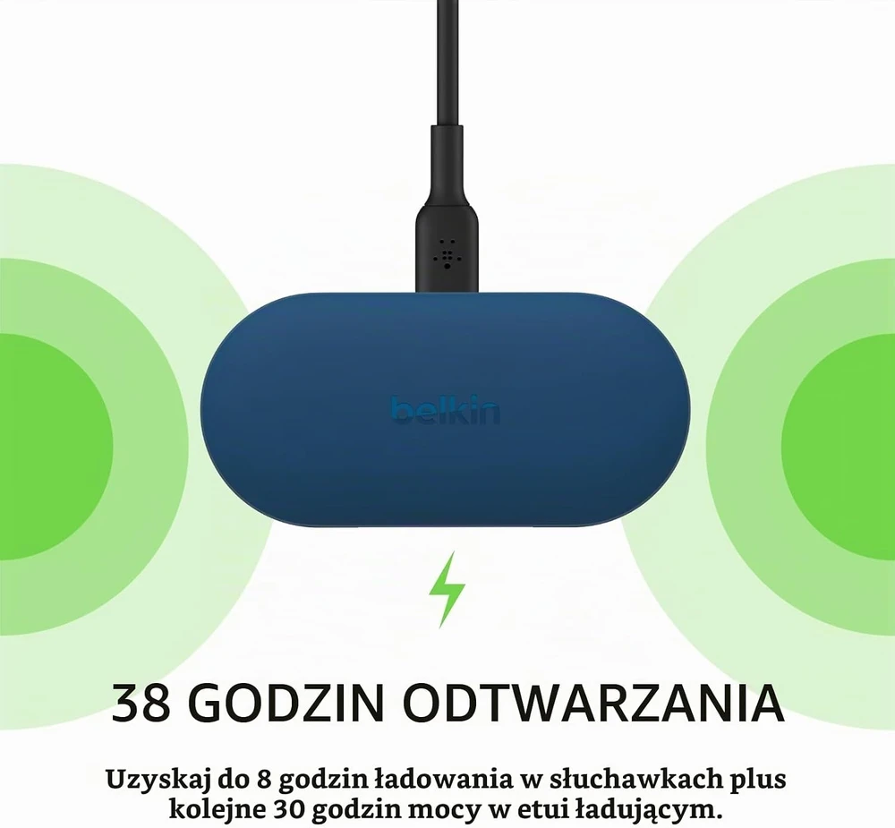 Belkin SoundForm Play belaidės į ausis įdedamos Bluetooth ausinės su mikrofonu, IPX5, AUC005