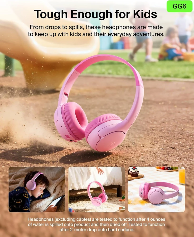 Belkin vaikiškos ant ausų Bluetooth ausinės su mikrofonu, 55 h, 85 dB, AUD012hqPKCS