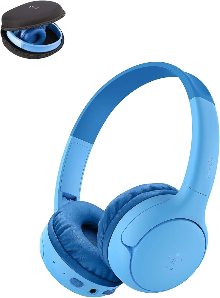 Belkin vaikiškos ant ausų dedamos Bluetooth ausinės SoundForm Mini 2, 55 val., 85 dB, mėlynos