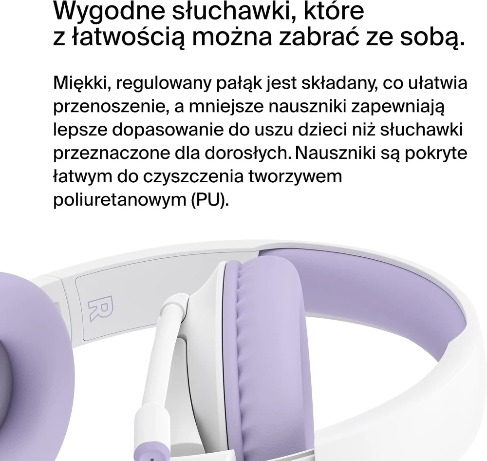 Belkin vaikiškos belaidės ant ausų dedamos ausinės Bluetooth 5.2 su mikrofonu AUD006btLV
