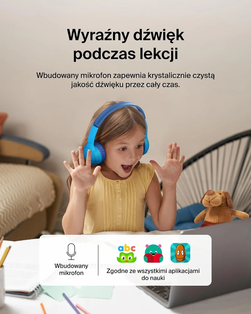Belkin vaikiškos belaidės ant ausų dedamos Bluetooth ausinės su mikrofonu, 30 h, AUD002btBLV3