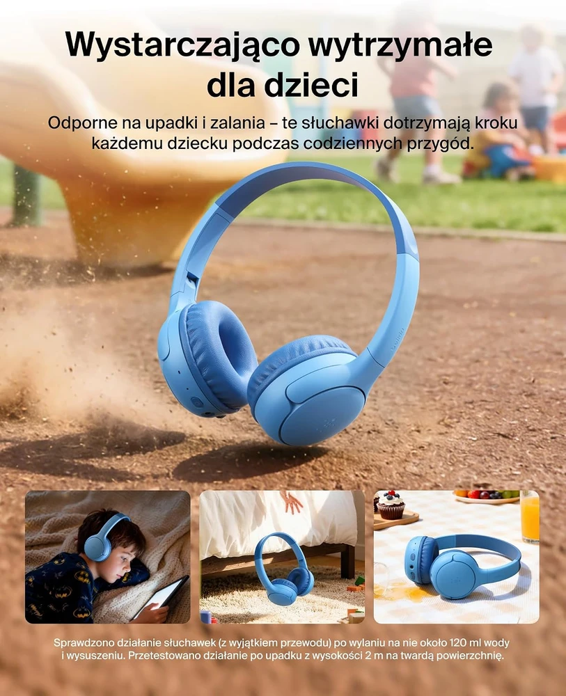 Belkin vaikiškos belaidės ant ausų dedamos Bluetooth 5.4 ausinės SoundForm Mini 2 AUD012hqBL
