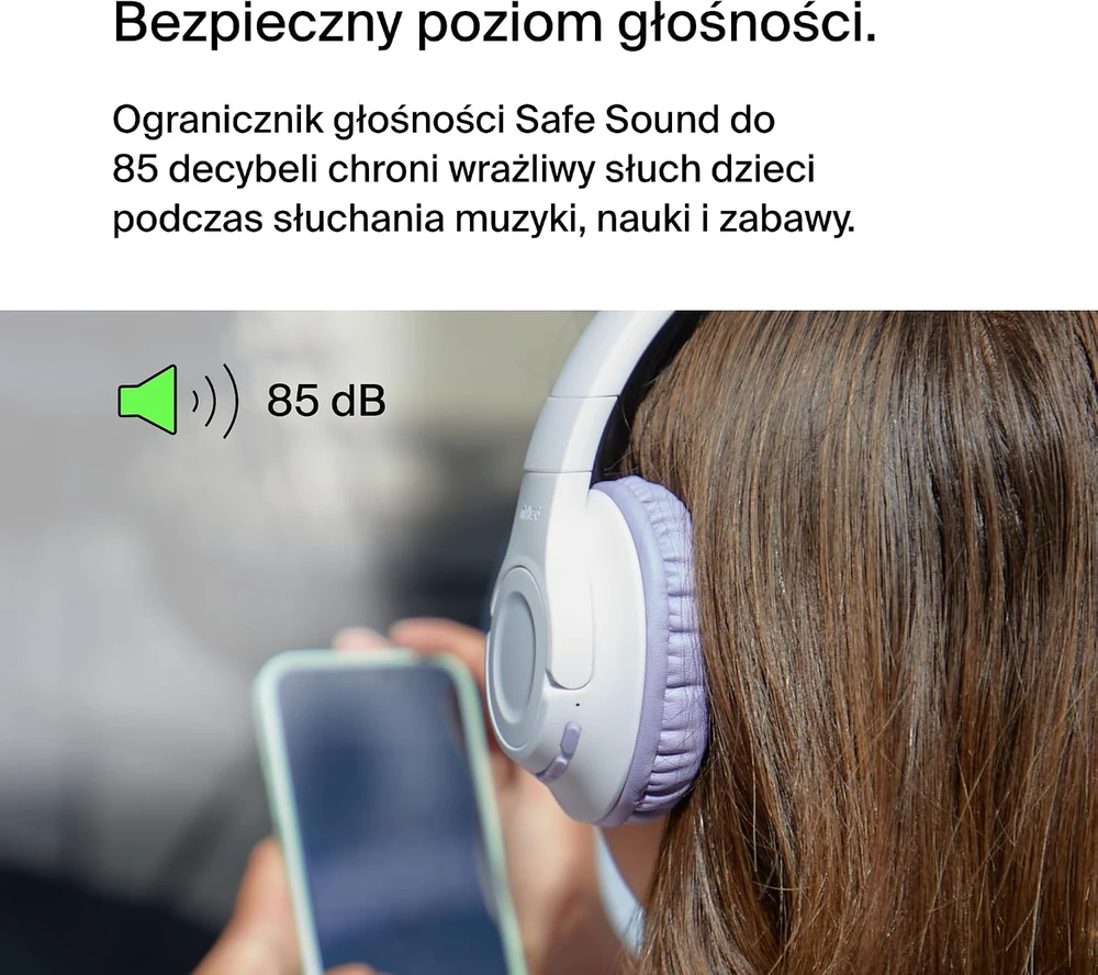 Belkin vaikiškos belaidės ant ausų dedamos ausinės Bluetooth 5.2 su mikrofonu AUD006btLV