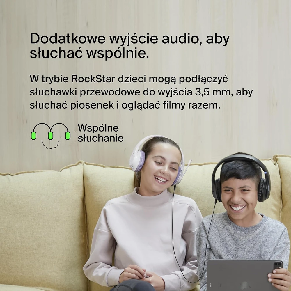 Belkin vaikiškos belaidės ant ausų dedamos ausinės Bluetooth 5.2 su mikrofonu AUD006btLV