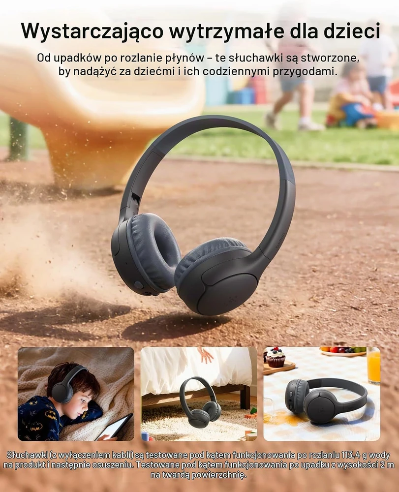 Belkin vaikiškos belaidės ant ausų dedamos ausinės Bluetooth 5.4, 55 val., AUD012hqBK