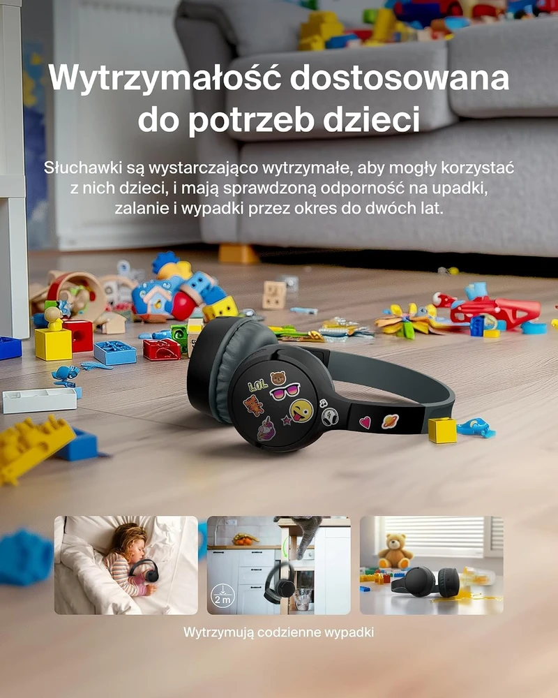 Belkin vaikiškos belaidės ant ausų dedamos ausinės Bluetooth 5.3, 30 h, SoundForm Mini AUD002btBKV3