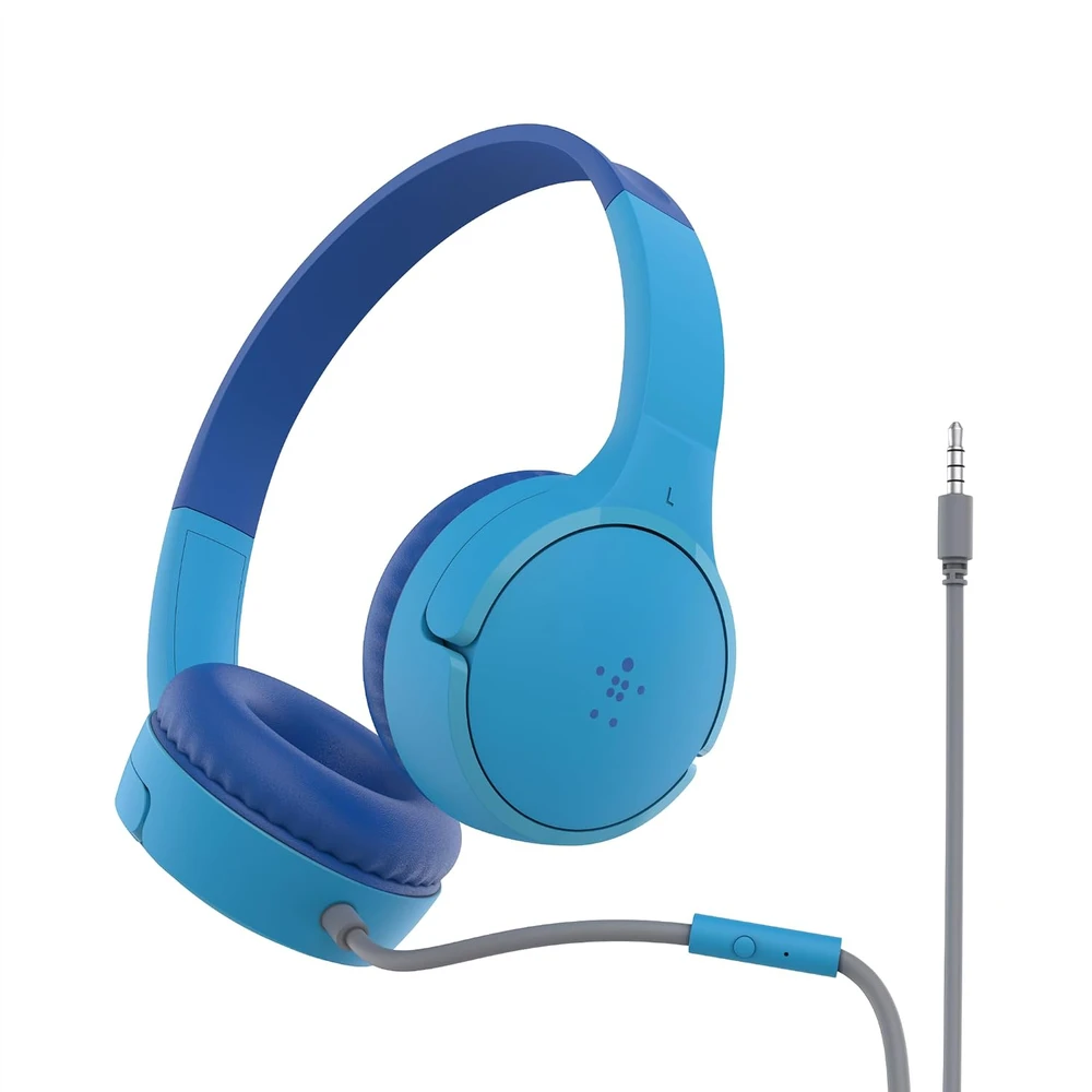 Belkin vaikiškos laidinės ant ausų ausinės su mikrofonu, 3,5 mm jungtimi, 85 dB, AUD004btBL