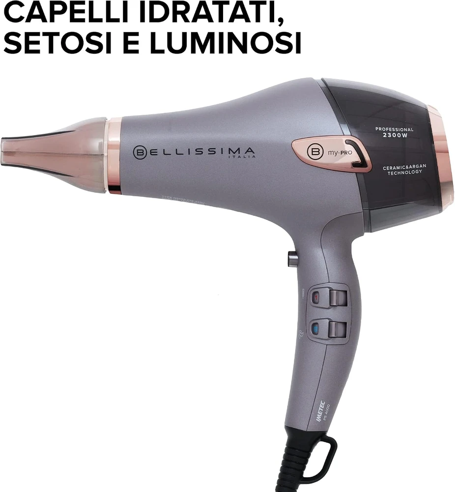 Bellissima plaukų džiovintuvas su jonizacija, keramikos ir argano technologija, 2300 W, 11913