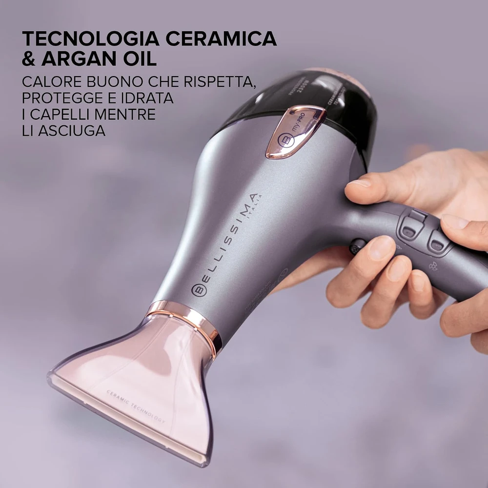 Bellissima plaukų džiovintuvas su jonizacija, keramikos ir argano technologija, 2300 W, 11913