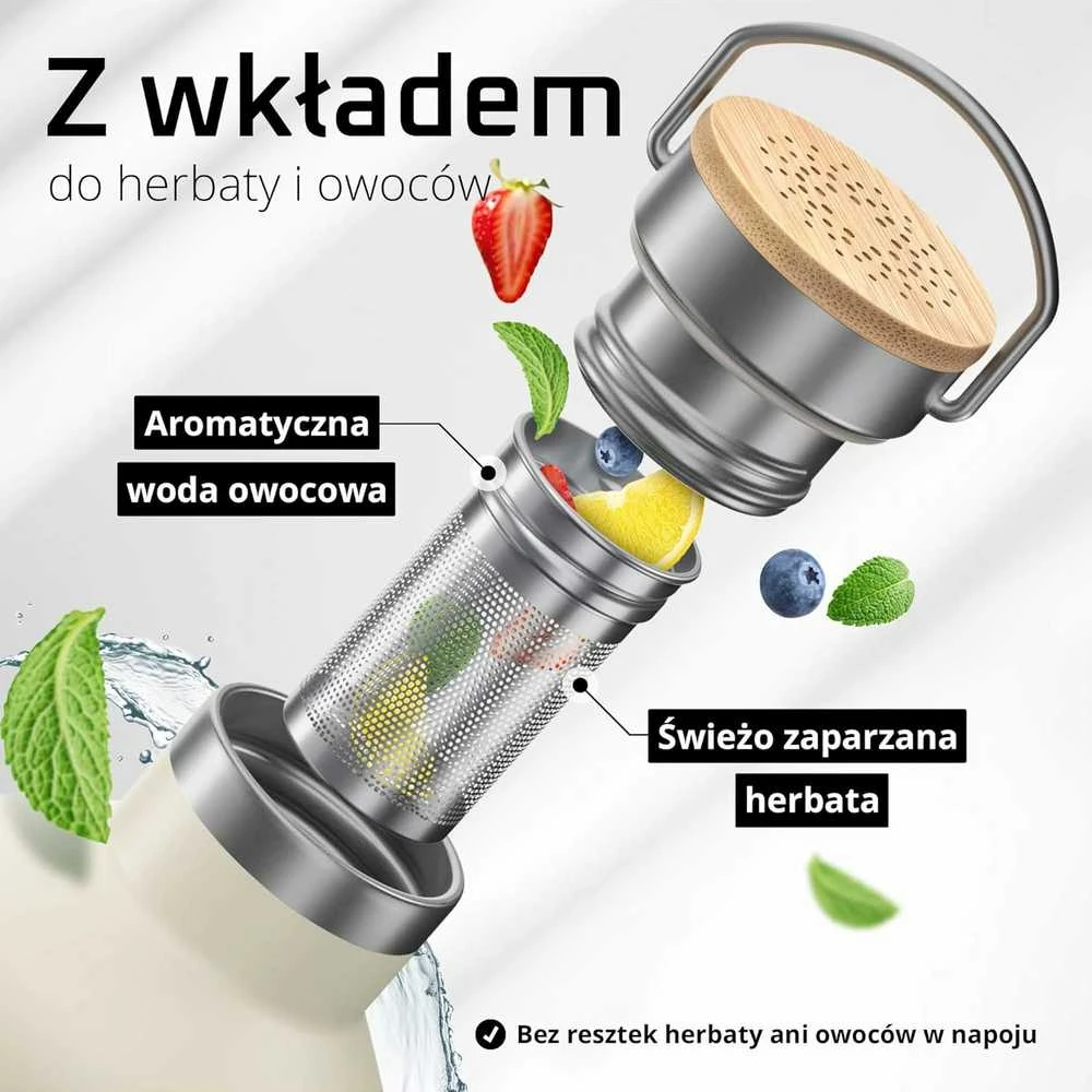 Bemaxx ACTIVE FLASK Nerūdijančio plieno gertuvė su šiaudeliu 950 ml, balta