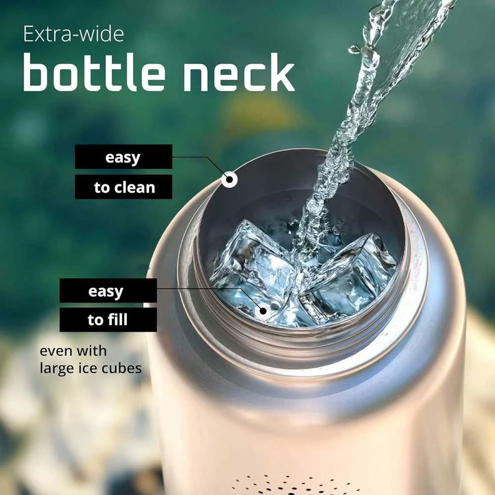 Bemaxx ACTIVE FLASK Nerūdijančio plieno gertuvė su šiaudeliu 950 ml, pilka