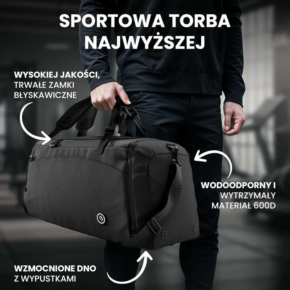 BeMaxx Sportinis krepšys 60 l, juodas