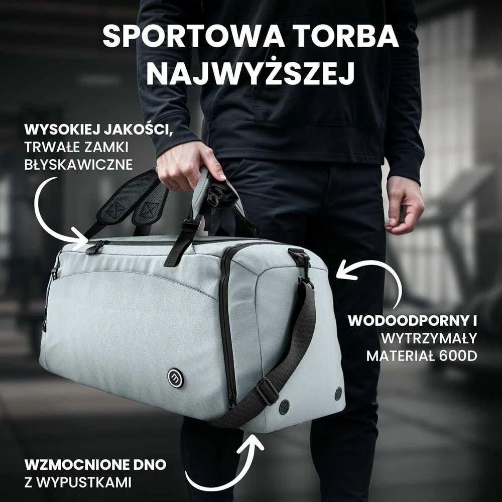 BeMaxx Sportinis krepšys 60 l, pilkas