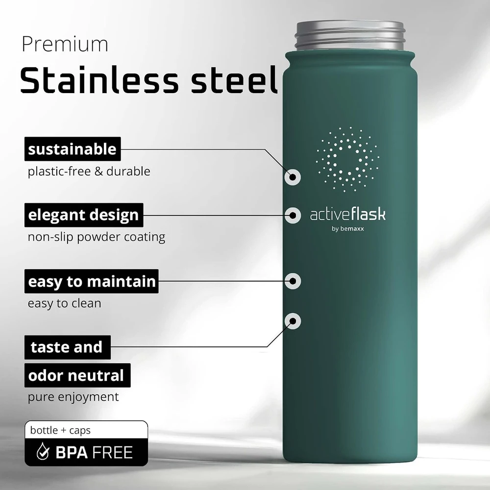 BeMaxx termosas-gertuvė su šiaudeliu, 680 ml, 3 dangteliai, WMB-23OZ-Teal