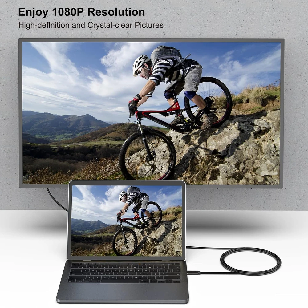 BENFEI USB-C į VGA laidas 1.8 m, 1920 x 1200, 60 Hz, modelis 000204black