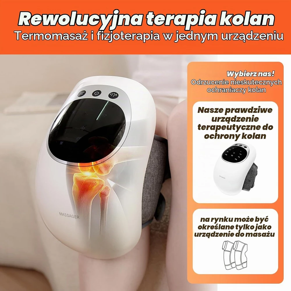 BeSokar kelių masažuoklis su šildymu, vibracija ir raudonos šviesos terapija ST-1102