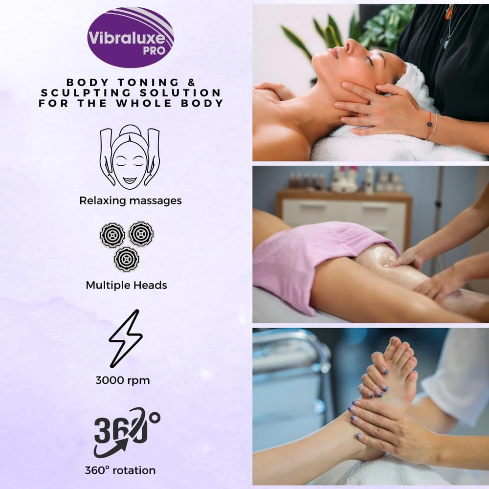 Best Direct anticeliulitinis elektrinis masažuoklis Vibraluxe Pro 5 viename, 3000 aps./min., 5 keičiamos galvutės