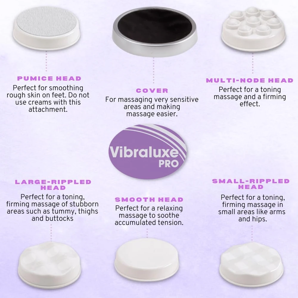 Best Direct anticeliulitinis elektrinis masažuoklis Vibraluxe Pro 5 viename, 3000 aps./min., 5 keičiamos galvutės