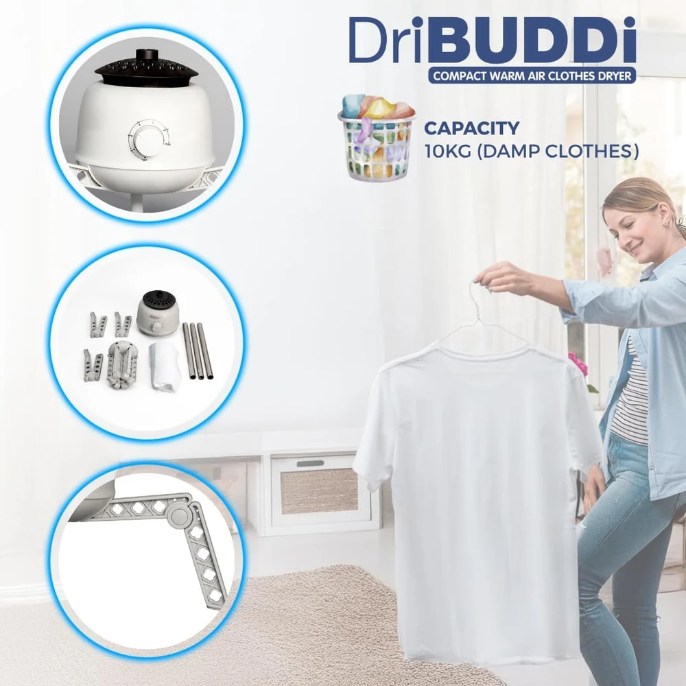 BEST DIRECT nešiojama drabužių džiovyklė 850 W, 10 kg, DriBUDDi Compact