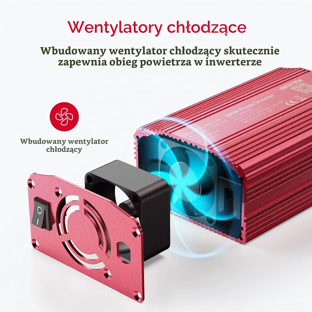 BESTEK automobilinis įtampos keitiklis 12 V į 230 V, 300 W, su USB, MRI3013BU-NEW