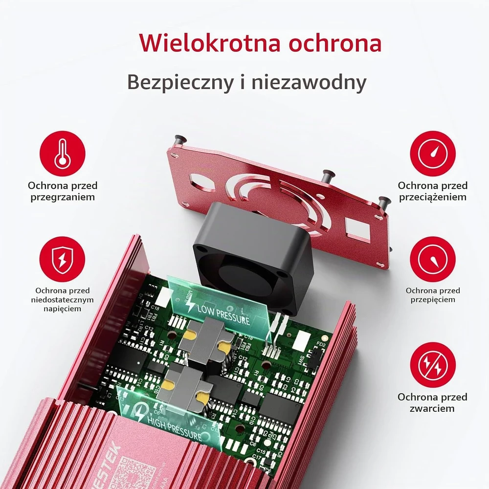 BESTEK automobilinis įtampos keitiklis 12 V į 230 V, 300 W, su USB, MRI3013BU-NEW
