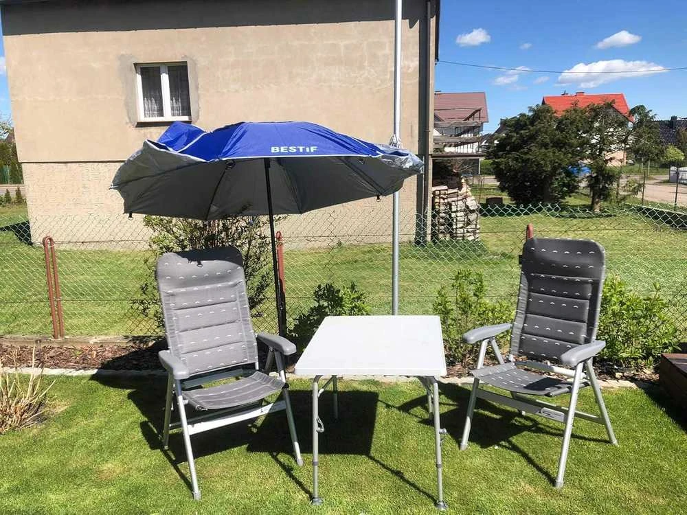 BESTIF sodo ir paplūdimio skėtis-paravanas UV50, 210 × 220 cm, sulankstomas, mėlynas
