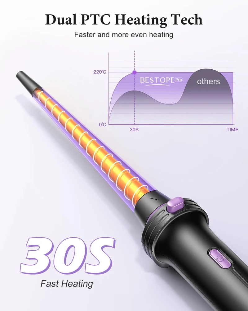 BESTOPE PRO 5 viename plaukų formavimo rinkinys su keraminiais antgaliais JDL-314S