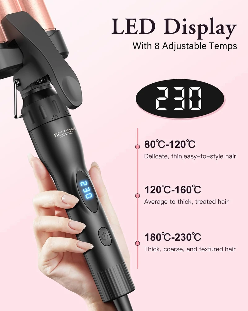 BESTOPE PRO plaukų garbanojimo žnyplės 5 viename su 25 mm keraminiais antgaliais F8